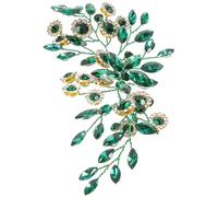 GOOHOCHY Tocado de Cabello de Boda en Aleación con Cristales Verdes, Accesorio Elegante para Novia y Acompañantes, Adecuado para Cambiar y Sujetar Peinados