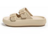 Goolecrimp Verano De Los Hombres De Las Mujeres Casual Antideslizante Cómodo Fondo Grueso Zapatillas De Moda Baño Piscina Junto Al Mar Al Aire Libre Pareja Zapatillas (Caqui,38)