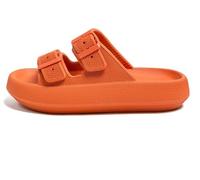 Goolecrimp Verano De Los Hombres De Las Mujeres Casual Antideslizante Cómodo Fondo Grueso Zapatillas De Moda Baño Piscina Junto Al Mar Al Aire Libre Pareja Zapatillas (Naranja,36)