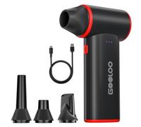 GOOLOO F3 Soplador de polvo eléctrico aire comprimido, 150000 RPM 52M/S 3 velocidades ajustables, carga rápida, soplador limpieza para PC coche exterior sofá (Negro)