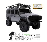 Goolsky 1:18 RC Off Road Truck, 2,4 GHz 4WD Vehículo teledirigido con luces LED, batería recargable de 500 mAh para niños y adultos para jugar al aire libre (gris plateado)