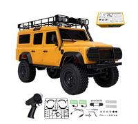 Goolsky 1:18 RC Off Road Truck, 2,4 GHz 4WD Vehículo teledirigido con luces LED, batería recargable de 500 mAh para niños y adultos para jugar al aire libre (amarillo)