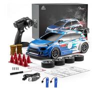 Goolsky 1/24 RC Drift Car 4WD RC Racing Car 2,4 GHz Vehículo teledirigido con neumáticos intercambiables, luces LED recargables 20 km/h+ para interior y exterior, Drift Racing (azul)