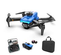 Goolsky Drones con Camara 4K WIFI Daul LSRC XT2 2.4G Detección de Obstáculos, Giroscopio de 6 Ejes, que Mantiene la Altitud, Fotografía con Gestos,Azul