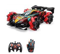 Goolsky Mando a Distancia Spray Car Control Remoto Stunt 2,4 GHz Con Función Cool Lights Música Side Drift Guante Gesto Radio Reloj 3 Modos de Control 2 Baterías