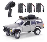 Goolsky MN-78 RC Crawler 4x4 4WD 2,4GHz 1/12 7.4V De Gran Potencia Fuera De La Carretera Luz LED RC Car Todo Terreno Grande Deportivo Regalos para Niños Adultos 3 Baterías de Gran Capacidad Plata