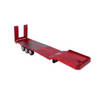 Goolsky Remolque de plataforma RC 1/18 para tractora 1501, modelo a escala de plástico con tapa de carga elevable, batería de 500 mAh, tiempo de funcionamiento de 25 minutos, para indicar (rojo)