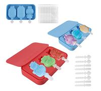 Goomp Moldes Helados,2 Pack Moldes Helados Silicona con Palos Popsicle Moldes Moldes de Paletas de Hielo para Chocolate Postre Congelado Helados DIY