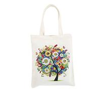 GOONSDS Tote Bag - Borsa per la spesa pieghevole riutilizzabile in Tessuto di Cotone con pittura a Diamante con manico, borse durevoli Alla Moda per l'organizzazione quotidiana dello Shopping,B