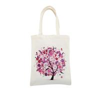 GOONSDS Tote Bag - Borsa per la spesa pieghevole riutilizzabile in Tessuto di Cotone con pittura a Diamante con manico, borse durevoli Alla Moda per l'organizzazione quotidiana dello Shopping,C