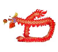GOOPEEG Danza del Dragón Danza Del Dragón Chino De 5, M/18 Pies, Actuación León Seda Para Desfile 6 Personas, Escenario Folclórico Desfile, Celebración(Rot)