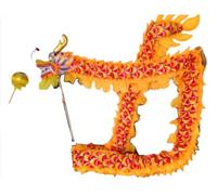 GOOPEEG Danza del Dragón Danza Del Dragón Chino De 5, M/18 Pies, Actuación León Seda Para Desfile 6 Personas, Escenario Folclórico Desfile, Celebración(Yellow)