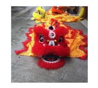 GOOPEEG Danza del Dragón Danza Del León Dragón Lana Artificial Cabeza Rendimiento Conjunto De Traje Folclórico Desfile, Celebración(Rot,8inch)