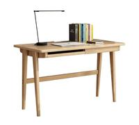 GOOPEEG Escritorio,Industrial Escritorio De Computadora 47 Pulgadas con Cajones Y Bandeja para Teclado, Oficina Madera Maciza, Moderno para El Hogar para Dormitorio Mesa Ordenador Gaming(Natural)