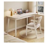 GOOPEEG Escritorio,Industrial Escritorio De Computadora Madera Maciza con 2 Cajones, Moderno para Oficina En Casa, Mesa Estudio, Curvo Sin Silla Mesa Ordenador Gaming(White,100x60x75cm)