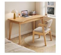 GOOPEEG Escritorio,Industrial Escritorio De Computadora Madera Maciza con 2 Cajones, Moderno para Oficina En Casa, Mesa Estudio, Curvo Sin Silla Mesa Ordenador Gaming(Natural,120x60x75cm)