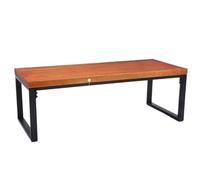 GOOPEEG Escritorio,Industrial Escritorio De Computadora Madera Maciza con Pata Mesa Hierro Forjado, Oficina, Moderno para El Hogar, Engrosado 5 Cm Mesa Ordenador Gaming(140x70x75cm)