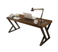 GOOPEEG Escritorio,Industrial Escritorio De Computadora Madera Maciza con Patas Hierro Forjado, Estudio para Oficina En Casa, Escritura, Grosor del 5 Cm Mesa Ordenador Gaming(140x70x75cm)