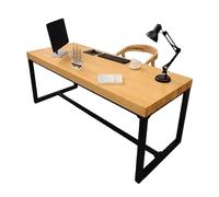 GOOPEEG Escritorio,Industrial Escritorio De Computadora Madera Maciza con Patas Metal, Oficina, para El Hogar, Banco Trabajo, Mesa 4,7 Cm Grosor Mesa Ordenador Gaming(180x80x75cm)