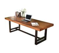 GOOPEEG Escritorio,Industrial Escritorio De Computadora Madera Maciza, Grosor 5 Cm, Estudio para Oficina En Casa, Escritura, Mesa Larga Estilo Americano Mesa Ordenador Gaming(140x70x75cm)