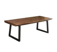 GOOPEEG Escritorio,Industrial Escritorio De Computadora Madera Maciza, Moderno, con Patas Hierro, para Oficina, para El Hogar, Grosor 5 Cm Mesa Ordenador Gaming(120x60x75cm)