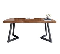 GOOPEEG Escritorio,Industrial Escritorio De Computadora Madera Maciza, Oficina para El Hogar, Escritura, Mesa Conferencia con Marco Acero, Grosor del 5 Cm Mesa Ordenador Gaming(120 * 60 * 75cm)