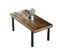 GOOPEEG Escritorio,Industrial Escritorio De Computadora Madera Maciza, Oficina, Tablero Mesa 5 Cm Grosor, Comedor Cocina, con Patas Hierro Forjado Mesa Ordenador Gaming(160x70x75cm)