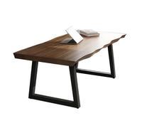 GOOPEEG Escritorio,Industrial Escritorio De Computadora Madera Maciza para El Hogar, Oficina, Estudio 5 Cm Grosor con Patas Hierro Forjado Mesa Ordenador Gaming(180x80x75cm)