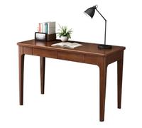 GOOPEEG Escritorio,Industrial Escritorio De Oficina Madera Maciza con 2 Cajones Almacenamiento, para Computadora, para El Hogar, Estudio Mesa Ordenador Gaming(Walnut,120 * 55 * 75cm)