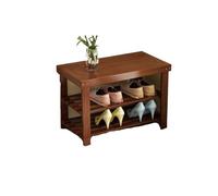 GOOPEEG Estantería de Zapatos, Multifunctional Simple Shoe Rack Bamboo Shoe Rack Bench with Seat for Home Dormitorio, Armario(58x45x27cm)