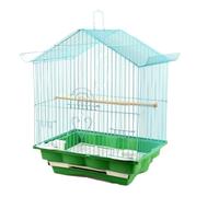 GOOPEEG Jaula de pájaros, Jaula De Hierro para Pájaros, Jaula Transportadora De Viaje con Comedero para Loros, Conures, Lovebird, Cacatúa, Periquitos Perchas de Descanso(Blue)