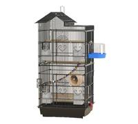 GOOPEEG Jaula de pájaros, Jaula De Metal para Vuelo De Pájaros, Jaula Grande para Pájaros, Jaula para Loros con Bandeja Extraíble para Pájaros Perchas de Descanso