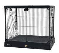 GOOPEEG Jaula de pájaros, Jaula De Viaje Portátil para Pájaros, Jaula Transparente para Loros Y Pájaros, Tapa De Juego Abierta con Bandeja para Mascotas, Periquitos Y Agapornis Perchas de Descanso