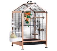 GOOPEEG Jaula de pájaros, Jaula para Pájaros De Hierro Forjado, Jaulas para Vuelo De Pájaros con Bandeja Inferior, Jaula para Loros para Periquitos Y Agapornis Perchas de Descanso