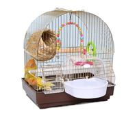 GOOPEEG Jaula de pájaros, Jaula para Pájaros De Metal con Cuencos De Alimentación, Jaula De Vuelo para Pájaros Pequeños para Cacatúas Y Loros Perchas de Descanso