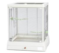 GOOPEEG Jaula de pájaros, Jaula para Pájaros De Metal, Jaulas De Vuelo para Pájaros De Vidrio Templado con Bandeja Inferior, Jaula para Loros para Periquitos Y Tortolitos Perchas de Descanso(White)