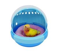 GOOPEEG Jaula de pájaros, Jaula Portadora De Pájaros con Asa, Portador Portátil para Loros, Maleta De Viaje Ligera para Mascotas, Transparente Perchas de Descanso(Blue)