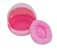GOOPEEG Jaula de pájaros, Jaula Portadora De Pájaros con Asa, Portador Portátil para Loros, Maleta De Viaje Ligera para Mascotas, Transparente Perchas de Descanso(Pink)