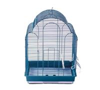 GOOPEEG Jaula de pájaros, Jaula Portadora De Viaje De Jaula De Pájaros De Metal con Bandeja Jaula De Pájaros De Viaje para Loros para Cacatúas Conures Perchas de Descanso(White)