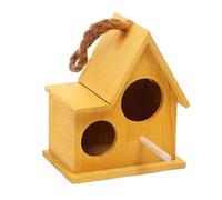 GOOPEEG Jaula de pájaros, Jaulas De Madera para Pájaros, Jaula Duradera para Pájaros, Portátil, Vintage, Portador De Casa para Pájaros Al Aire Libre, Hogar Interior Perchas de Descanso(Yellow)