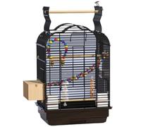 GOOPEEG Jaula de pájaros, Jaulas De Vuelo para Pájaros con Bandeja Inferior, Jaula para Pájaros, Jaula para Loros De Hierro Forjado para Periquitos, Agapornis, Ringneck Perchas de Descanso