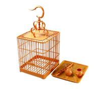 GOOPEEG Jaula de pájaros, Jaulas para Pájaros, Jaula Cuadrada De Hierro Forjado, Jaulas para Pájaros Portátiles, Jaula De Vuelo para Pájaros Pequeños para Patio Trasero Perchas de Descanso