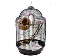 GOOPEEG Jaula de pájaros, Pequeña Jaula De Pájaros Decorativa Que Cuelga Las Jaulas Redondas para El Vuelo De Los Pequeños Pájaros Perchas de Descanso