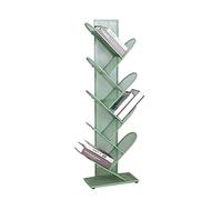 GOOPEEG Librería,Estantería Moderna, Estantería con gabinete de árbol 9 Niveles Estante Almacenamiento Compacto Rejilla Metal pie Libros Espacio pequeño Shees Rack Dormitorio(Grün)