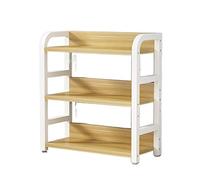 GOOPEEG Librería,Estantería Moderna, Estantería con Gabinete De Escritorio 3 Niveles Marco Metal Estante Almacenamiento Exhibición Gran Capacidad Organizador Decoración Dormitorio(A,80 * 20 * 65cm)