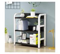 GOOPEEG Librería,Estantería Moderna, Estantería con Gabinete De Escritorio 3 Niveles Marco Metal Estante Almacenamiento Exhibición Gran Capacidad Organizador Decoración Dormitorio(B,50 * 20 * 65cm)