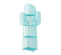 GOOPEEG Librería,Estantería Moderna, Estantería Creativa De Hierro Forjado Cactus, 4 Niveles, Estantes Exhibición Almacenamiento Independientes Abiertos para El Hogar Y La Oficina Dormitorio(Blue)