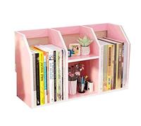 GOOPEEG Librería,Estantería Moderna, Estantería De Almacenamiento Escritorio, Exhibición Oficina, Real Y Natural Decoración Dormitorio(C)