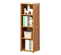 GOOPEEG Librería,Estantería Moderna, Estantería De Bambú, Estante Grande Abierto para Libros, Moderna para Decoración Hogar Y Oficina, Exhibición Dormitorio(30 * 30 * 101cm)