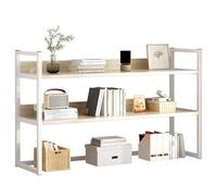 GOOPEEG Librería,Estantería Moderna, Estantería De Escritorio Estante Libros 3 Niveles Estantes Hierro Forjado Y Madera Almacenamiento Oficina Dormitorio
